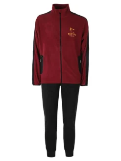 Scuola Nautica Italiana Completo tuta 2 pezzi da uomo in pile full zip - bordeaux