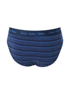 Scuola Nautica Italiana Slip da uomo a righe in cotone elasticizzato - blu scuro