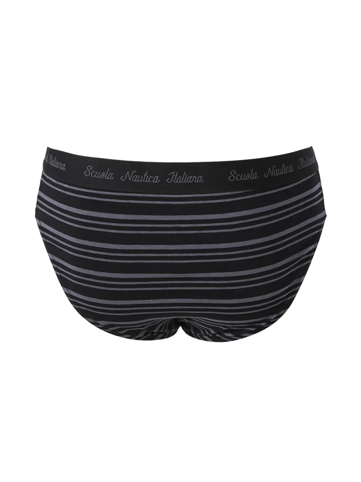 Scuola Nautica Italiana Slip da uomo a righe in cotone elasticizzato - nero