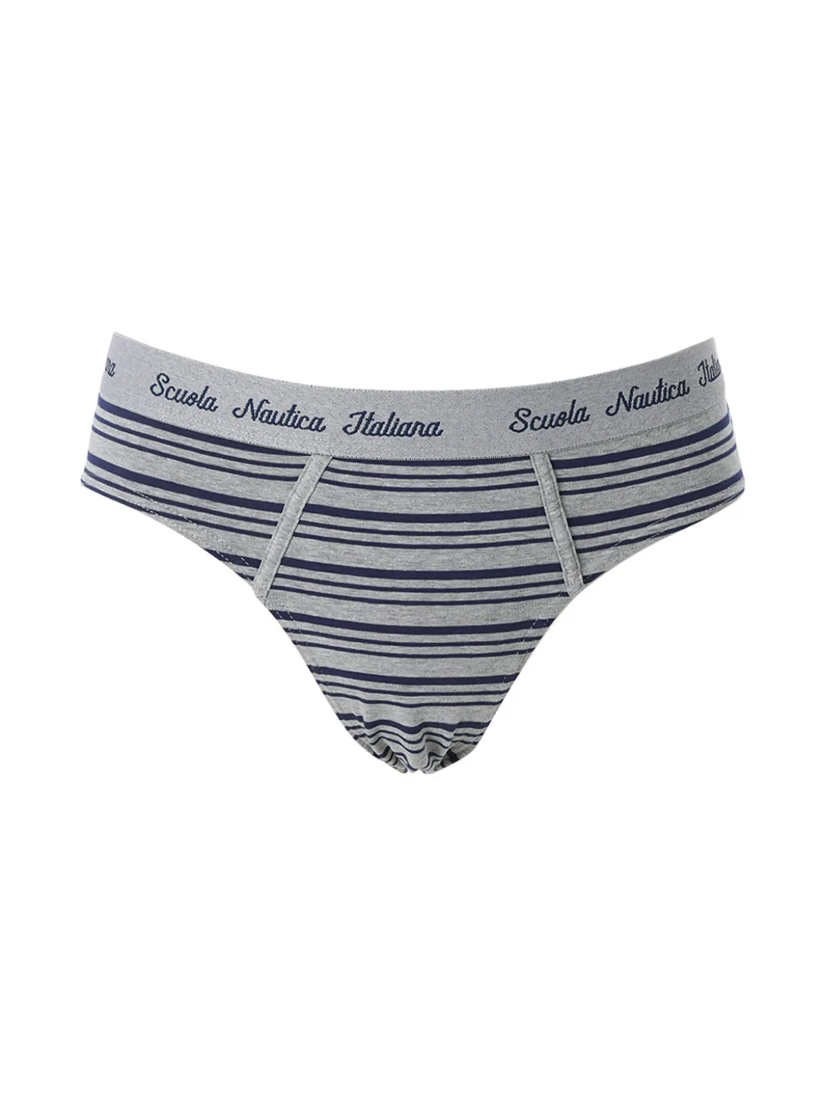 Scuola Nautica Italiana Slip da uomo a righe in cotone elasticizzato - grigio