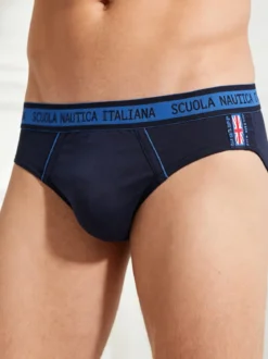 Scuola Nautica Italiana Slip da uomo in cotone tinta unita