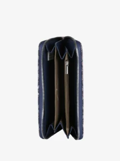 Sergio Valentini Portafoglio rettangolare da donna con stampe - blu scuro