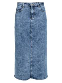 Sexy Sense Gonna lunga in jeans da donna con spacco dietro