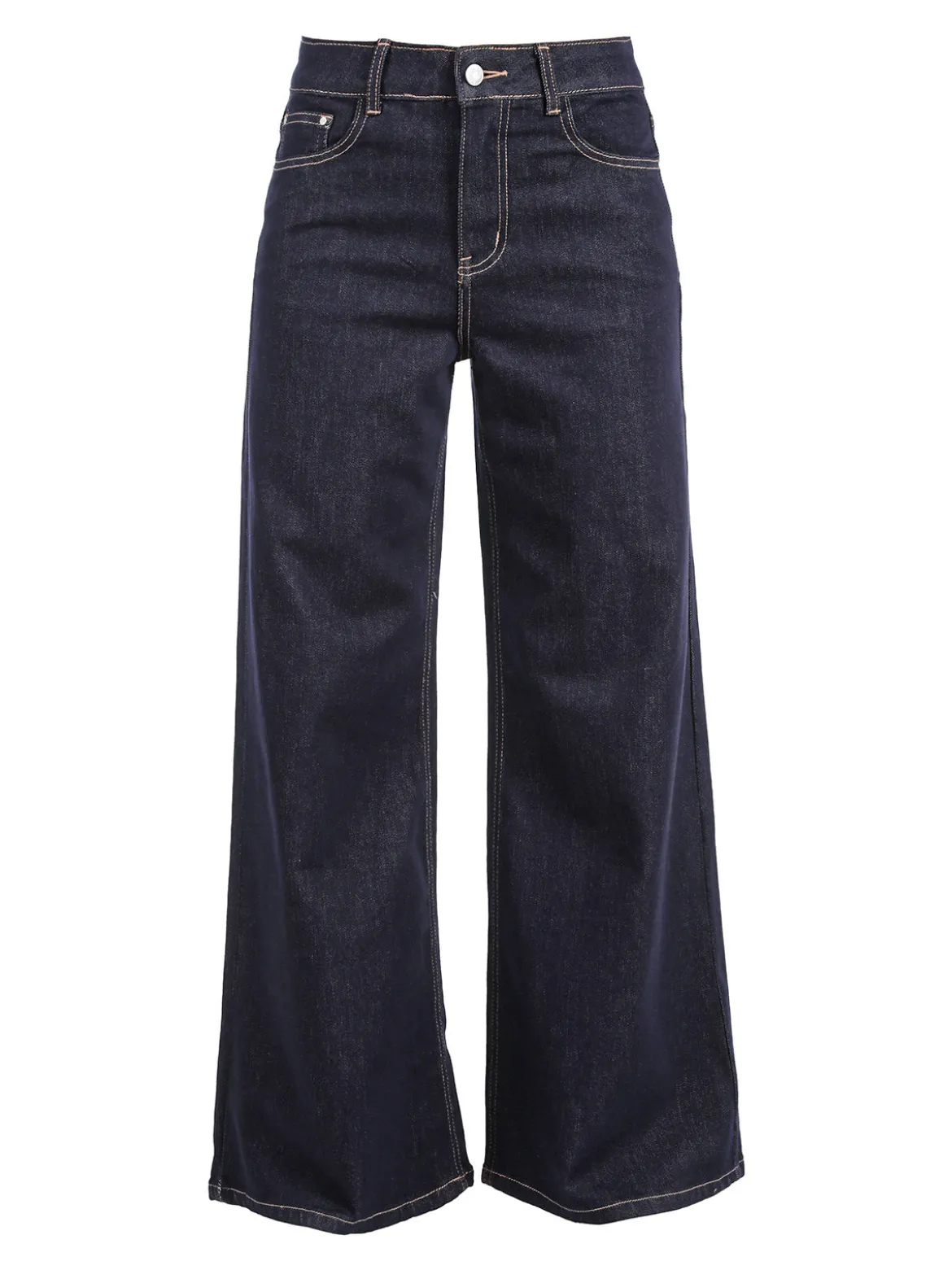 Sexy Sense Jeans donna a gamba larga e vita alta - blu scuro