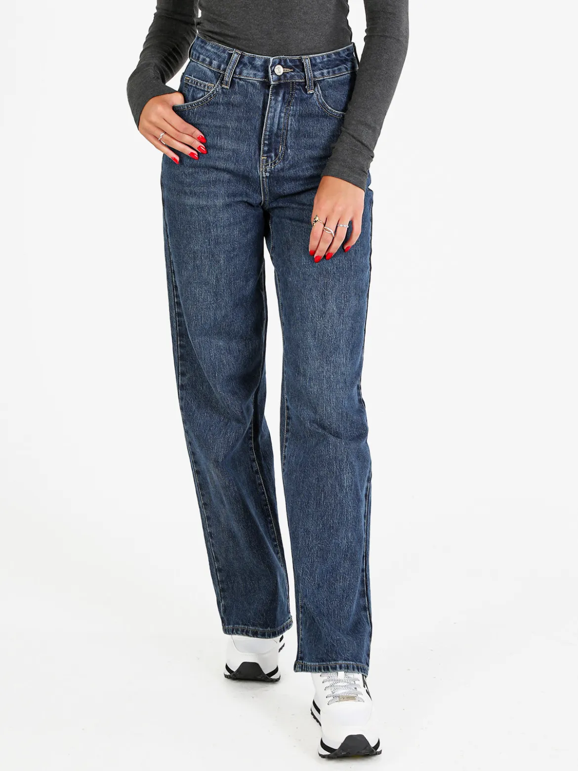 Sexy Sense Jeans donna a gamba larga e vita alta - jeans