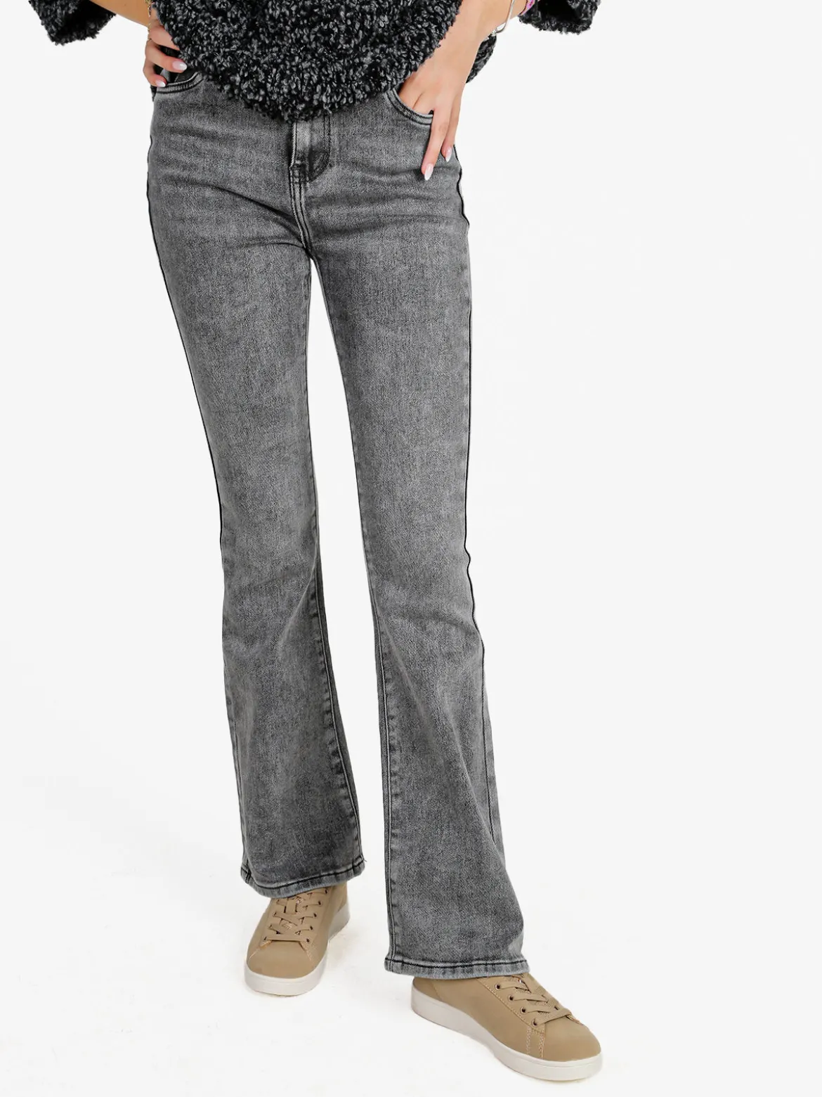 Sexy Sense Jeans donna a zampa - nero