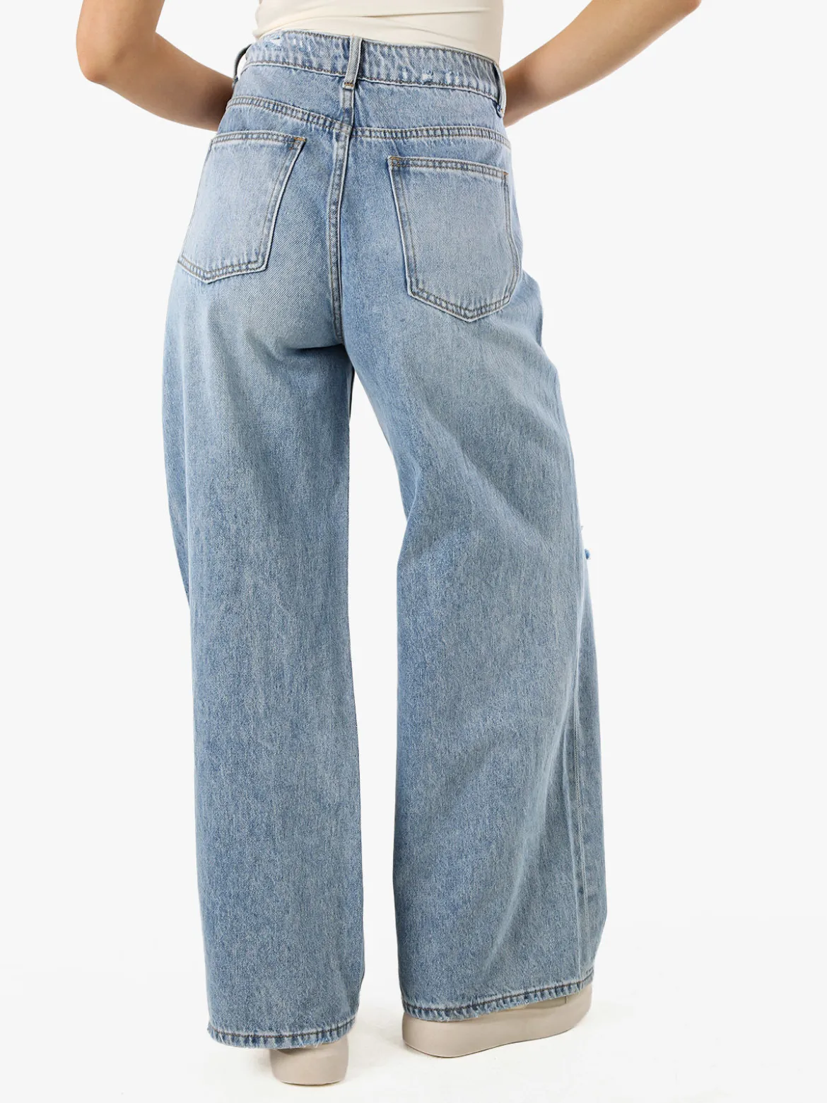 Sexy Sense Jeans donna con strappi a gamba larga - jeans
