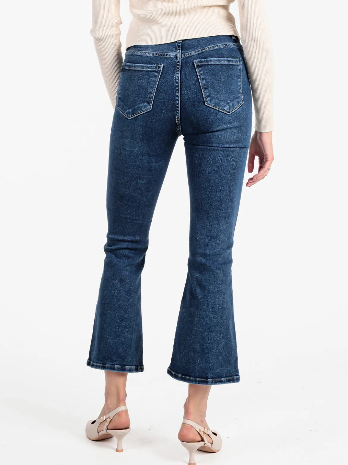 Sexy Sense Jeans donna cropped a zampa - jeans