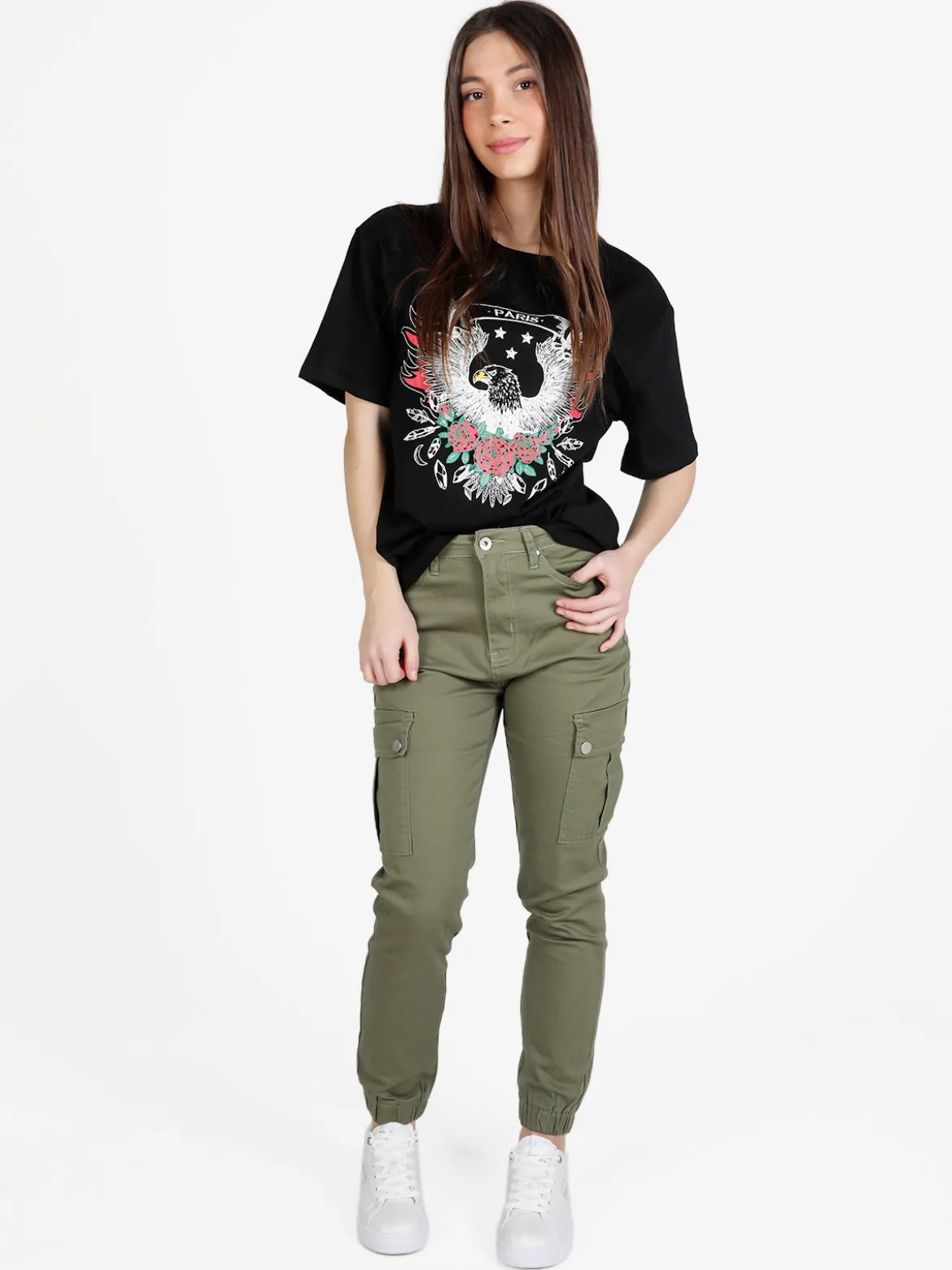 Sexy Sense Pantaloni cargo da donna con elastico alla caviglia
