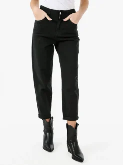 Sexy Sense Pantaloni jeans donna mom fit - nero