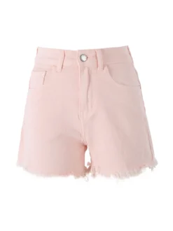 Sexy Sense Shorts donna sfrangiati a vita alta - rosa