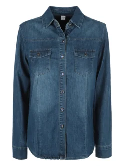 Shiny Design Camicia in jeans con bottoni da donna