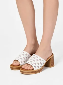 Sissi Miss Ciabatte donna con tacco e plateau - bianco