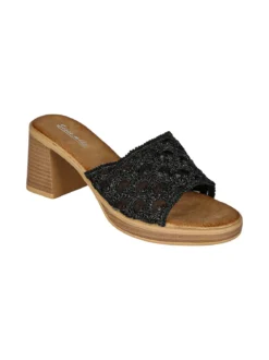 Sissi Miss Ciabatte donna con tacco e plateau - nero
