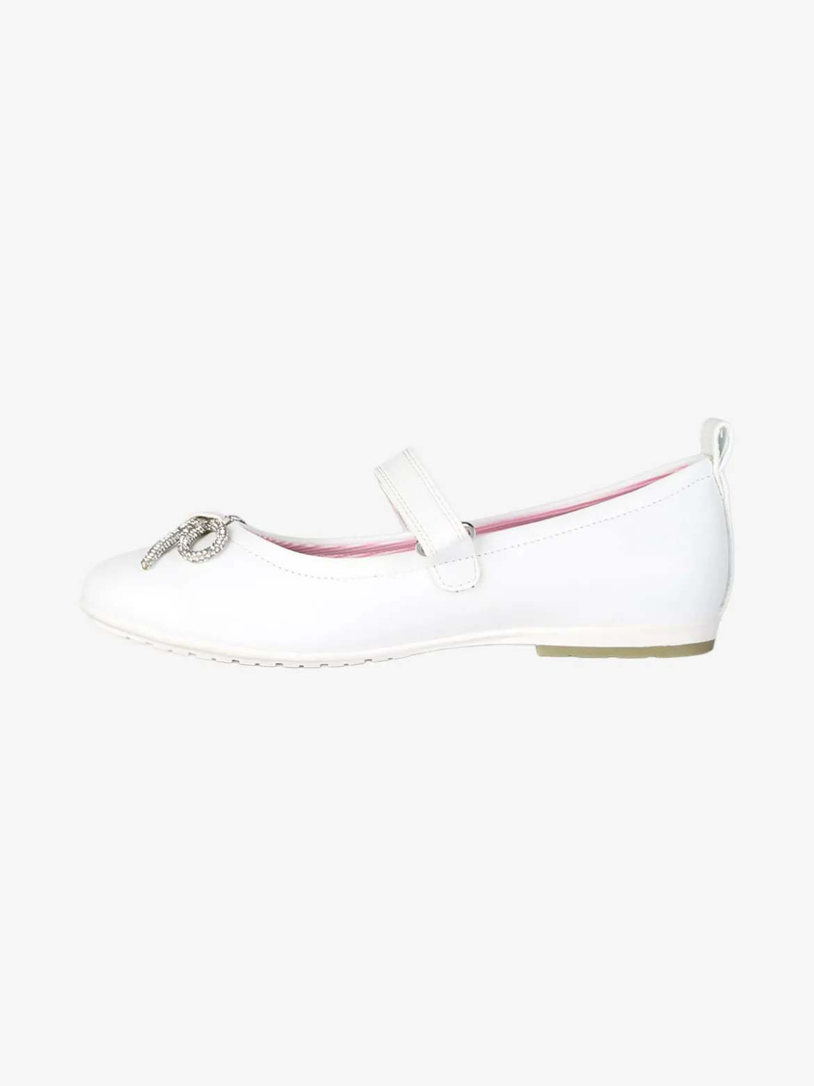 Skifidol Italian Brainrot Ballerine da bambina con strass e cinturino a strappo - bianco
