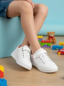 Skifidol Italian Brainrot Sneakers basse da ragazza con cinturino a strappo - bianco