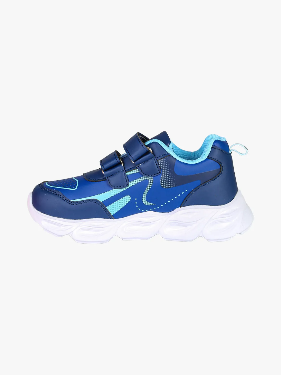 Skifidol Italian Brainrot Sneakers da ragazzo con luci e cinturini a strappo - blu scuro