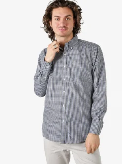 Sky Camicia a quadretti da uomo con maniche lunghe - avion