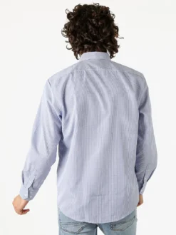 Sky Camicia a quadretti da uomo con maniche lunghe - cielo