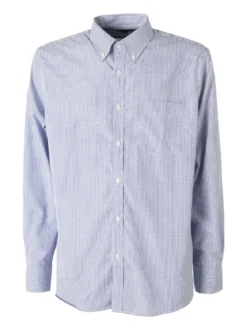 Sky Camicia a quadretti da uomo con maniche lunghe - cielo