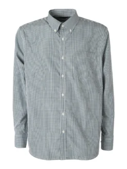 Sky Camicia a quadretti da uomo con maniche lunghe - verde