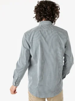 Sky Camicia a quadretti da uomo con maniche lunghe - verde