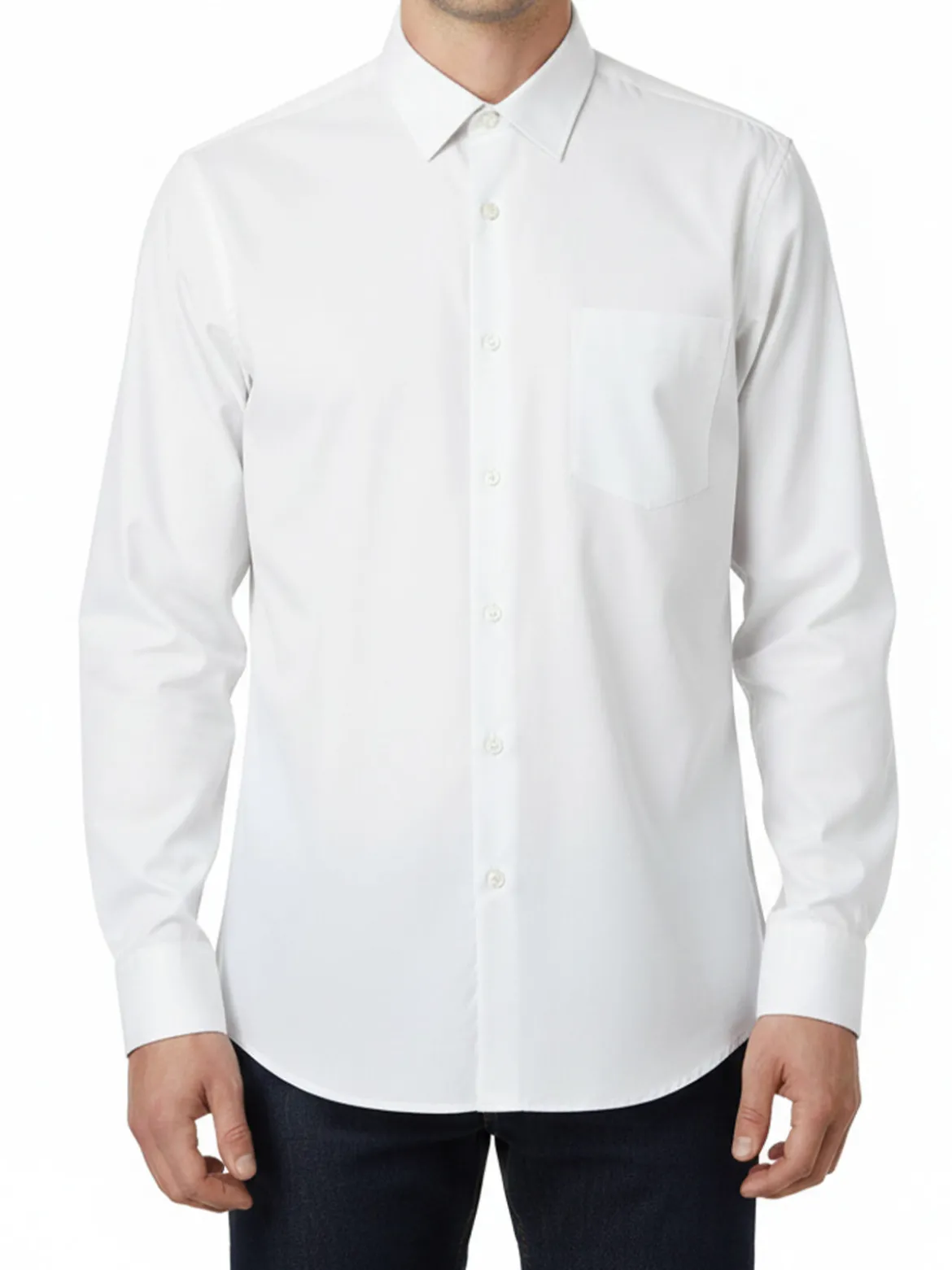 Sky Camicia da uomo a maniche lunghe - bianco