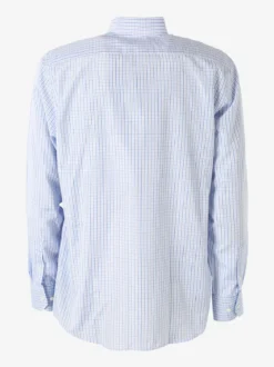 Sky Camicia da uomo a quadretti con maniche lunghe - azzurro