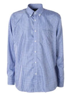 Sky Camicia da uomo a quadretti con maniche lunghe - blu