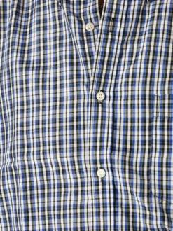 Sky Camicia da uomo a quadretti con maniche lunghe - bluette