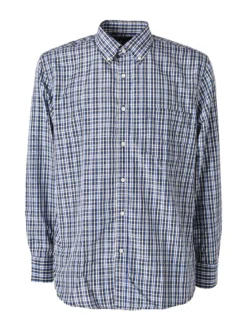 Sky Camicia da uomo a quadretti con maniche lunghe - bluette