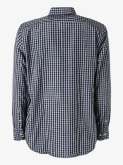 Sky Camicia da uomo a quadretti con maniche lunghe - blu scuro
