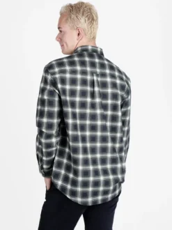 Sky Camicia da uomo a quadri in flanella di cotone