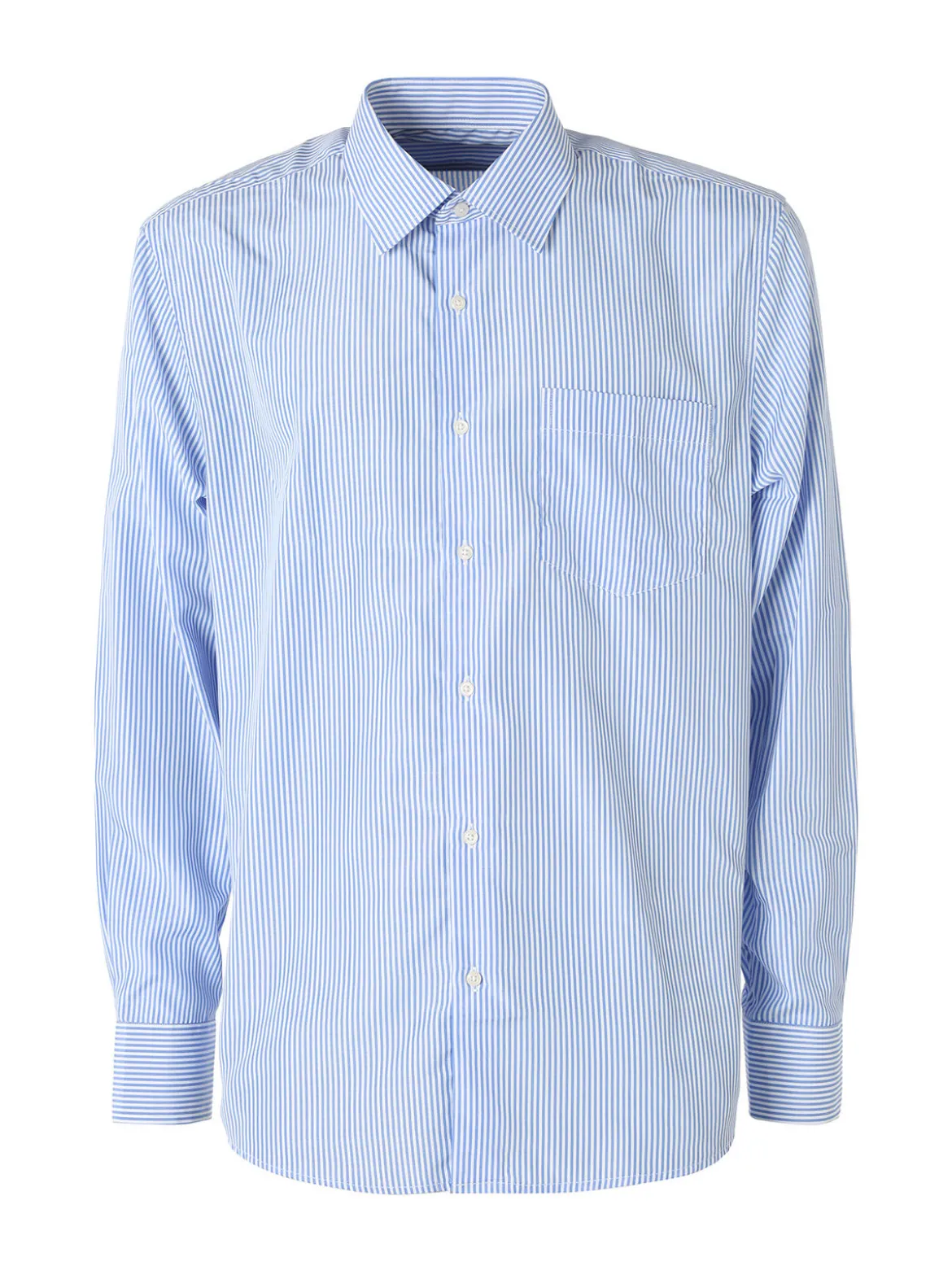 Sky Camicia da uomo rigata a maniche lunghe - azzurro