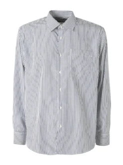Sky Camicia da uomo rigata a maniche lunghe - blu scuro