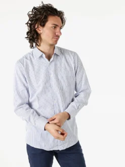 Sky Camicia da uomo rigata a maniche lunghe - cielo