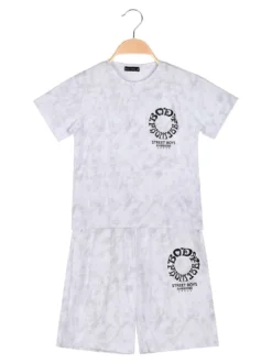 Small Gang Completo corto da bambino con t-shirt e bermuda - grigio