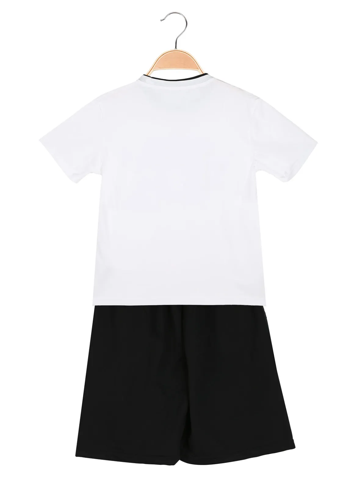 Small Gang Completo corto da bambino in cotone con t-shirt e bermuda - bianco