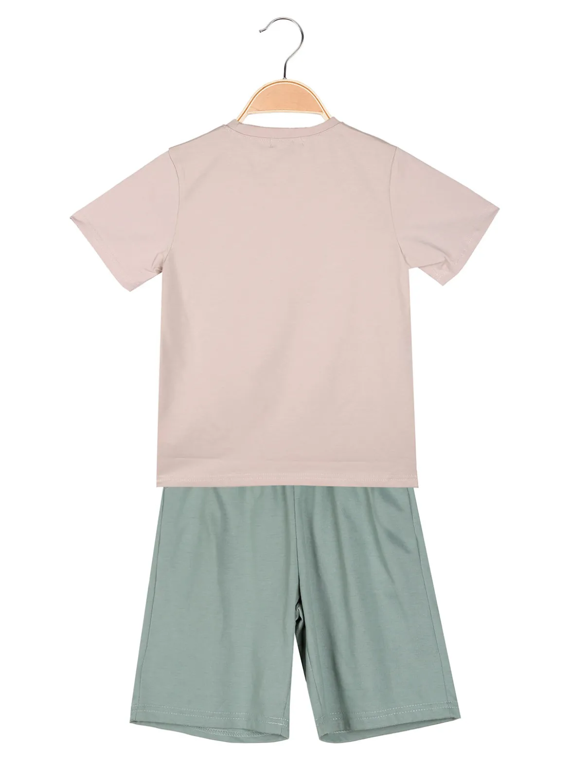 Small Gang Completo da bambino corto in cotone con t-shirt e bermuda - sabbia