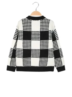 Small Gang Maglione girocollo da bambino a scacchi - nero