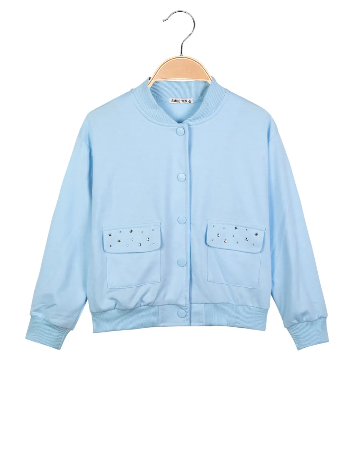 Smile Yes Felpa da bambina con bottoni e strass decorativi