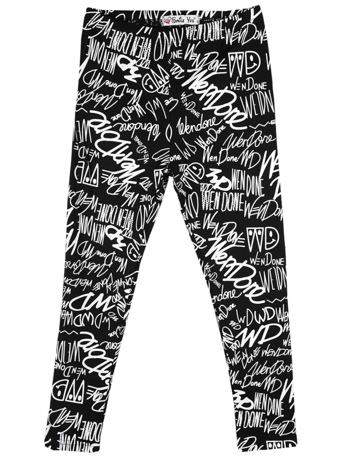 Smile Yes Leggings da bambina con stampa scritte