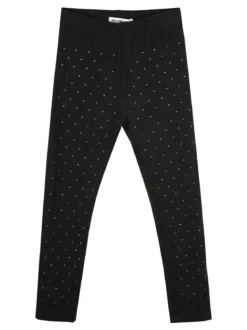 Smile Yes Leggings da bambina in pile con strass - argento