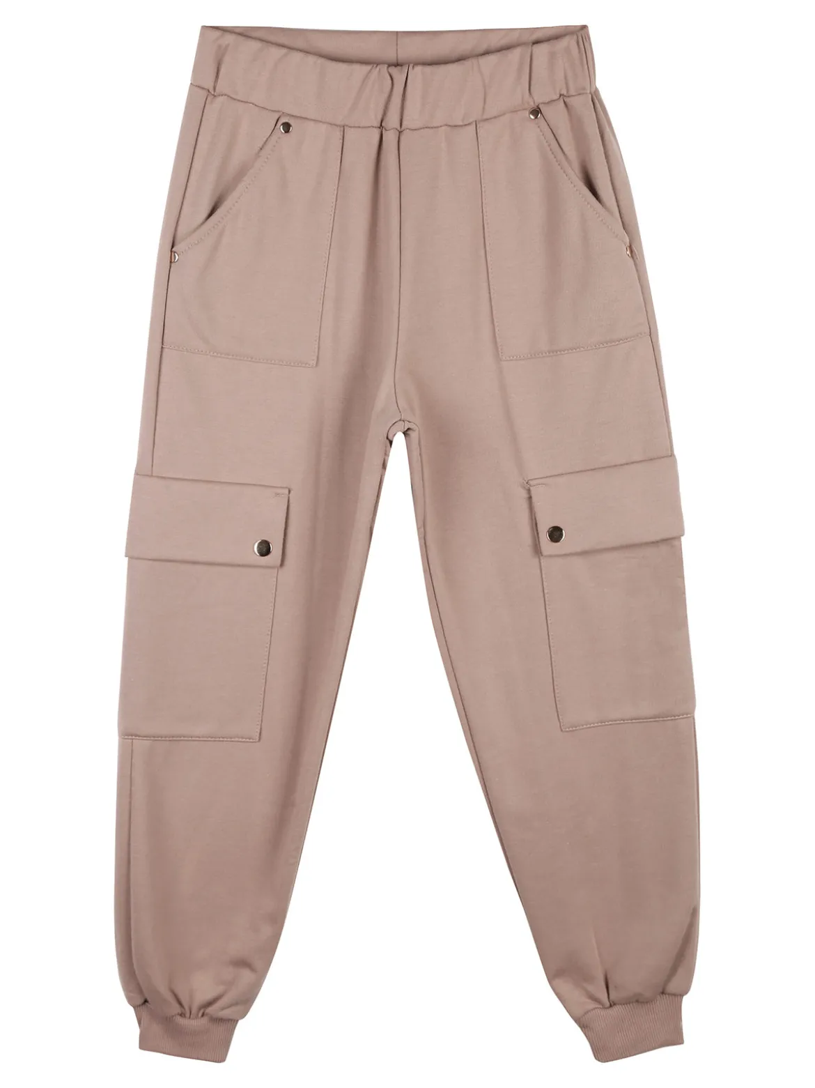 Smile Yes Pantaloni cargo da bambina in felpa con polsini