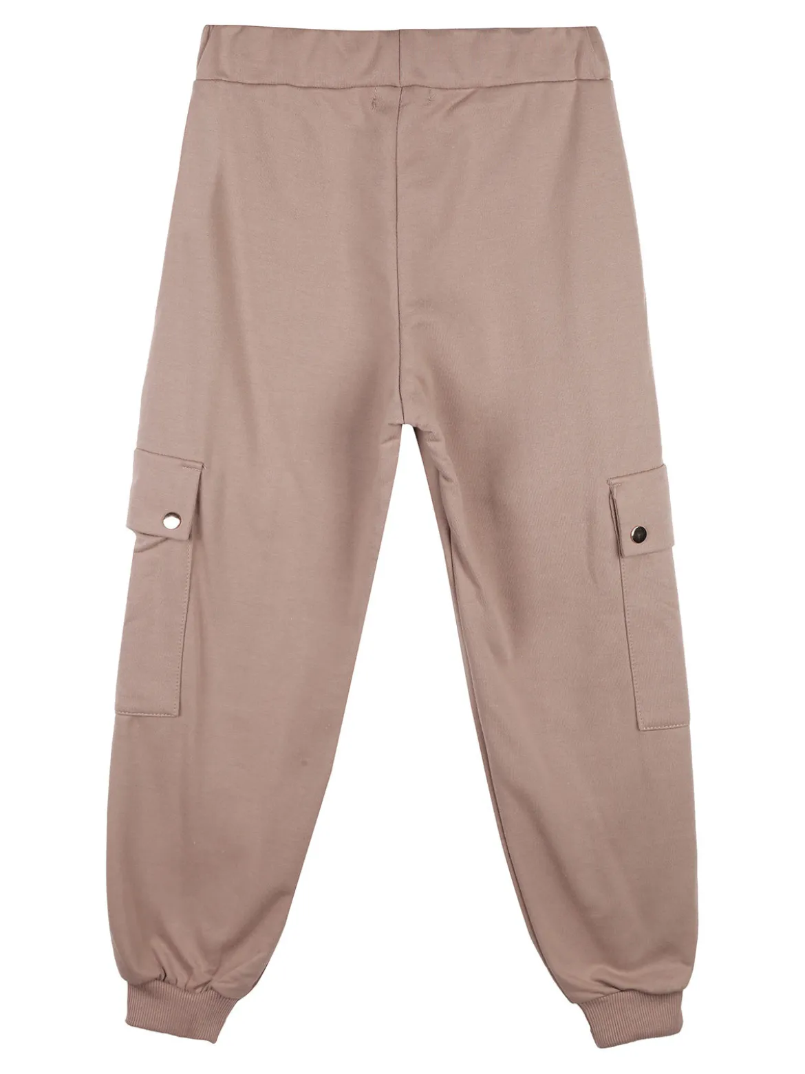Smile Yes Pantaloni cargo da bambina in felpa con polsini