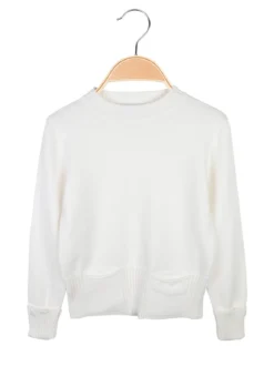 Smile Yes Pullover da bambina in maglia con taschini sul fondo