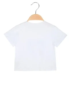 Smile Yes T-shirt cropped da bambina con cuore di strass