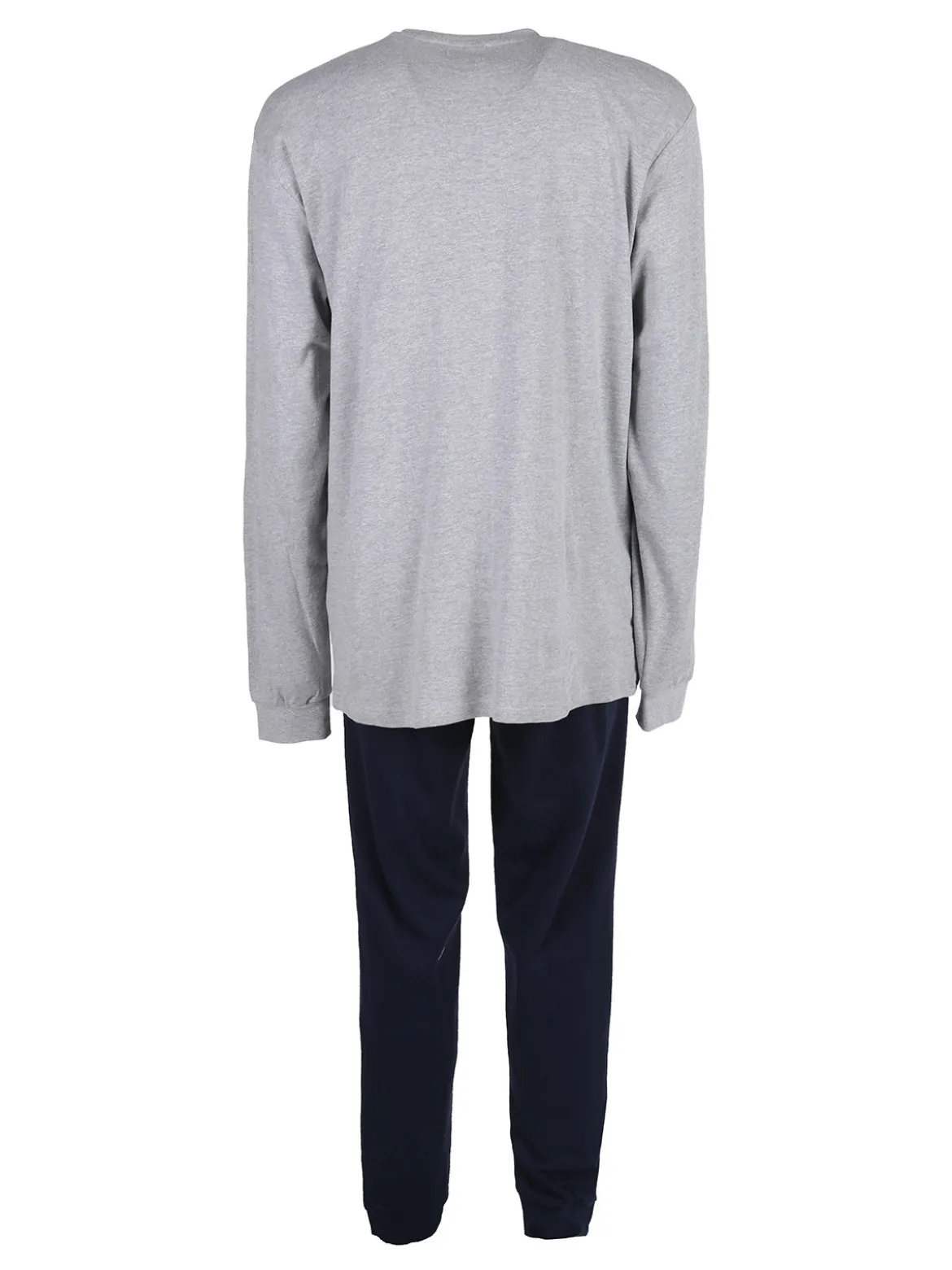 Snoopy Pigiama lungo da uomo in cotone interlock con stampe - grigio chiaro