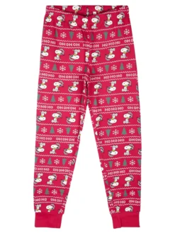 Snoopy Pigiama natalizio da bambina in cotone interlock
