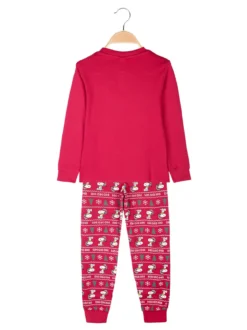 Snoopy Pigiama natalizio da bambina in cotone interlock